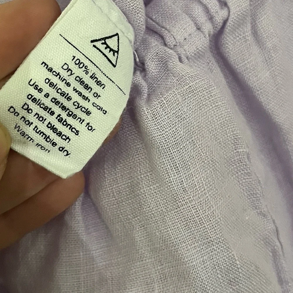 Sleeper 100% Linen Purple Ruffle Shorts Size Small - Picture 4 of 8